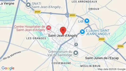 Apartments for rent i Saint-Jean-d'Angély - kort over placeringen