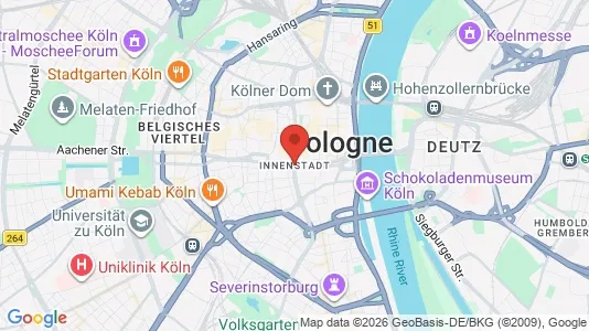 Apartments for rent i Cologne Innenstadt - kort over placeringen
