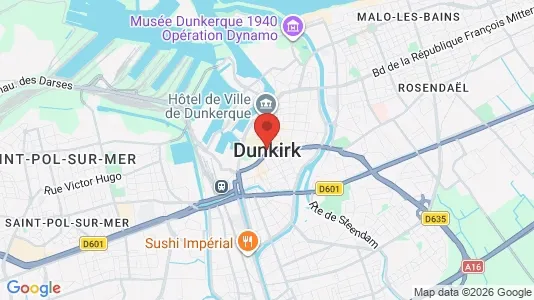 Apartments for rent i Dunkerque - kort over placeringen