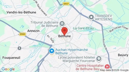 Apartments for rent i Béthune - kort over placeringen