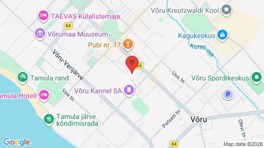 Apartments for rent i Võru - kort over placeringen