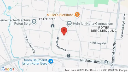 Apartments for rent i Erfurt - kort over placeringen
