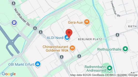 Apartments for rent i Erfurt - kort over placeringen