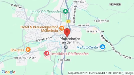 Apartments for rent i Pfaffenhofen an der Ilm (Landskreis) - kort over placeringen