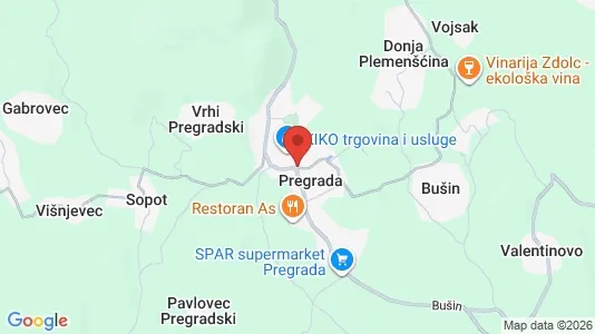 Apartments for rent i Pregrada - kort over placeringen