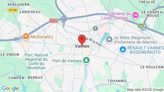 Houses for rent i Vannes - kort over placeringen