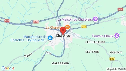 Apartments for rent i Charolles - kort over placeringen