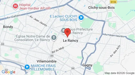 Houses for rent i Le Raincy - kort over placeringen