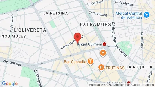 Apartments for rent i Valencia Extramurs - kort over placeringen