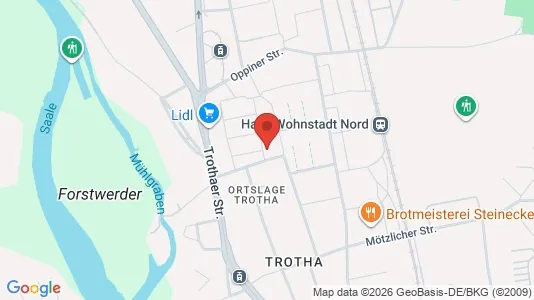 Apartments for rent i Halle (Saale) - kort over placeringen