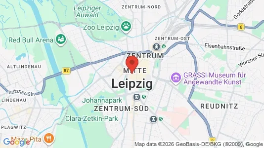 Apartments for rent i Leipzig - kort over placeringen