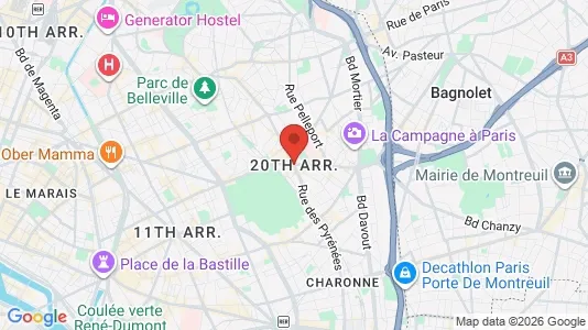 Rooms for rent i Paris 20ème arrondissement - kort over placeringen