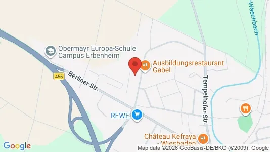 Apartments for rent i Wiesbaden - kort over placeringen