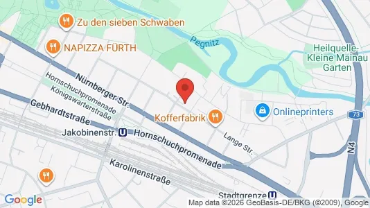Apartments for rent i Fürth - kort over placeringen