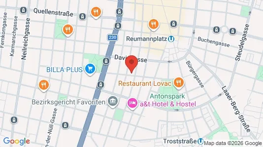 Apartments for rent i Vienna Favoriten - kort over placeringen