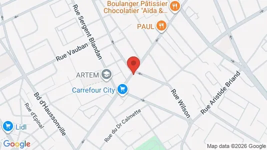 Apartments for rent i Nancy - kort over placeringen