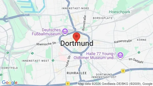 Apartments for rent i Dortmund - kort over placeringen