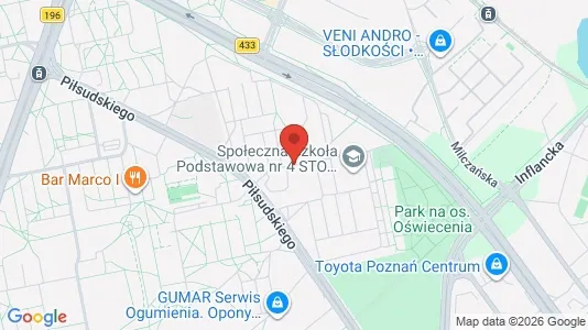 Rooms for rent i Poznań - kort over placeringen