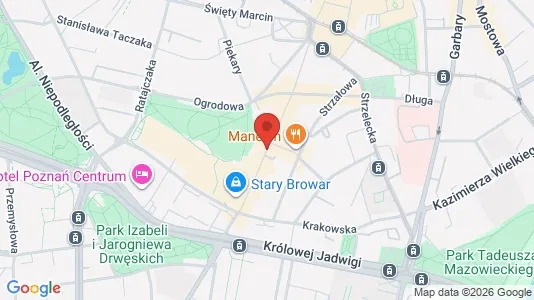 Rooms for rent i Poznań - kort over placeringen