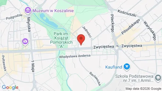 Rooms for rent i Koszalin - kort over placeringen