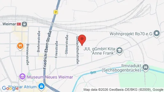 Apartments for rent i Weimar - kort over placeringen