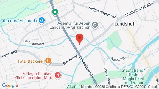 Apartments for rent i Landshut - kort over placeringen