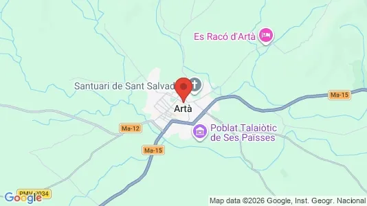 Apartments for rent i Artà - kort over placeringen