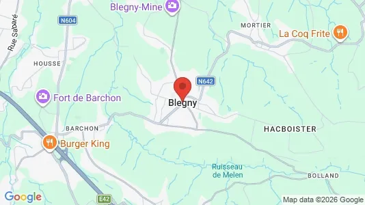 Houses for rent i Blégny - kort over placeringen