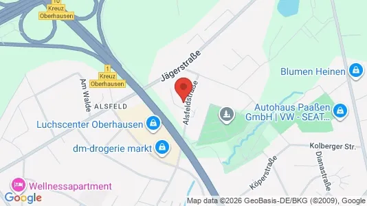 Apartments for rent i Oberhausen - kort over placeringen