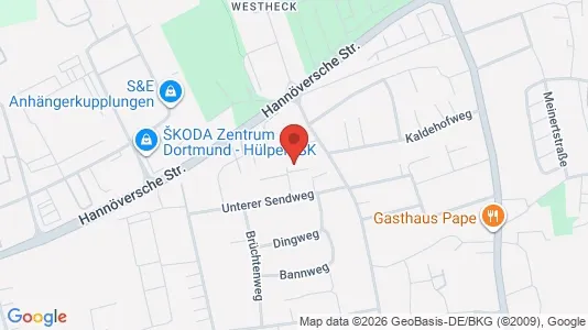 Apartments for rent i Dortmund - kort over placeringen