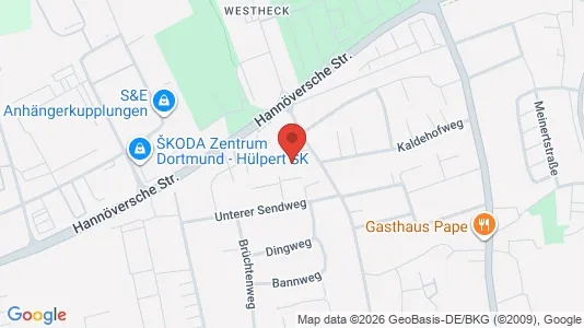 Apartments for rent i Dortmund - kort over placeringen