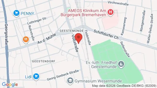 Apartments for rent i Bremerhaven - kort over placeringen