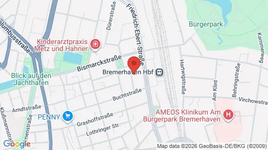 Apartments for rent i Bremerhaven - kort over placeringen