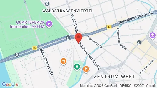 Apartments for rent i Leipzig - kort over placeringen