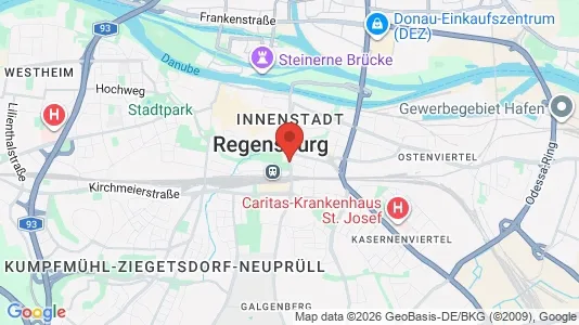 Apartments for rent i Regensburg - kort over placeringen