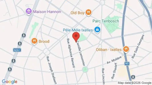 Apartments for rent i Brussels Elsene - kort over placeringen
