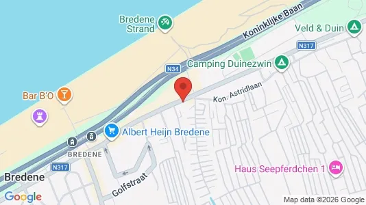 Apartments for rent i Bredene - kort over placeringen