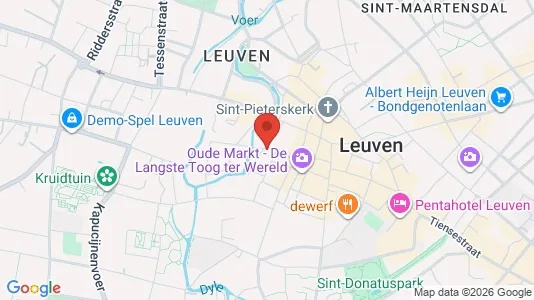 Rooms for rent i Leuven - kort over placeringen