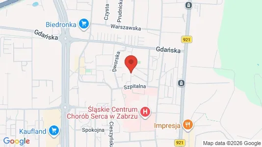 Rooms for rent i Zabrze - kort over placeringen