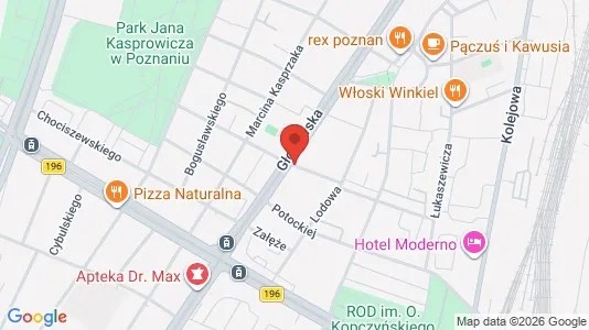Rooms for rent i Poznań - kort over placeringen