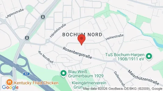 Apartments for rent i Bochum - kort over placeringen