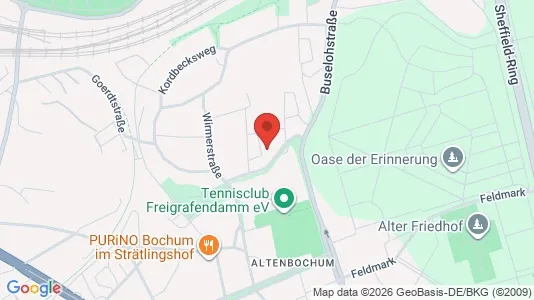 Apartments for rent i Bochum - kort over placeringen