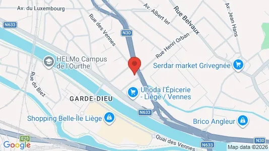 Apartments for rent i Luik - kort over placeringen