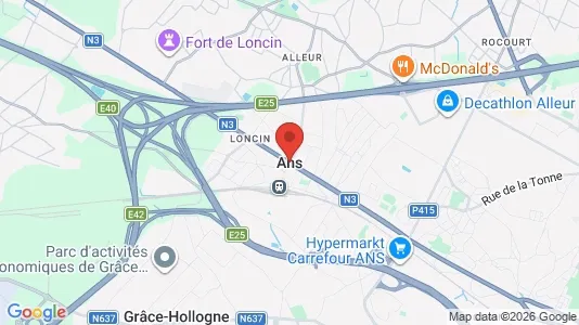 Apartments for rent i Ans - kort over placeringen
