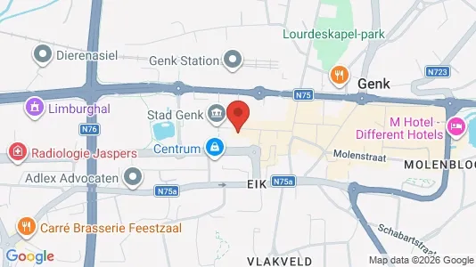 Apartments for rent i Genk - kort over placeringen