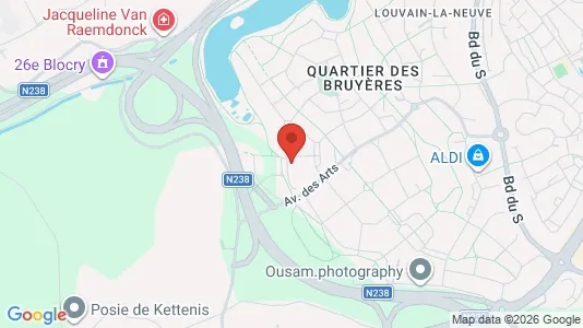 Apartments for rent i Ottignies-Louvain-la-Neuve - kort over placeringen