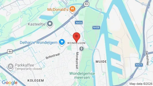Houses for rent i Gent Wondelgem - kort over placeringen