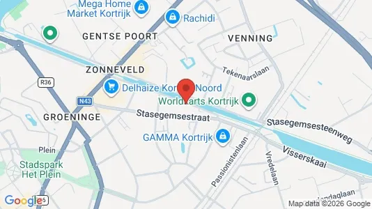 Apartments for rent i Kortrijk - kort over placeringen