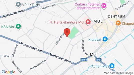 Apartments for rent i Mol - kort over placeringen