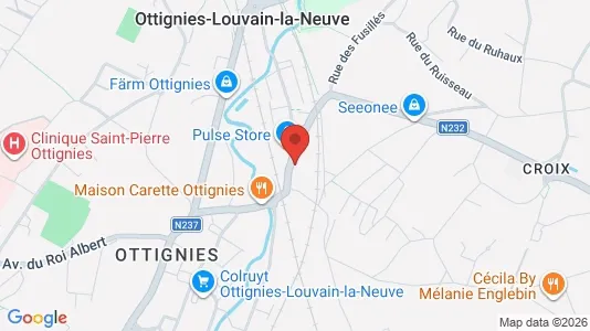 Apartments for rent i Ottignies-Louvain-la-Neuve - kort over placeringen